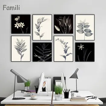

Black and white modern flower Canvas Painting Wall Art Print Painting DecorWall Pictures Living Room Decor No Frame