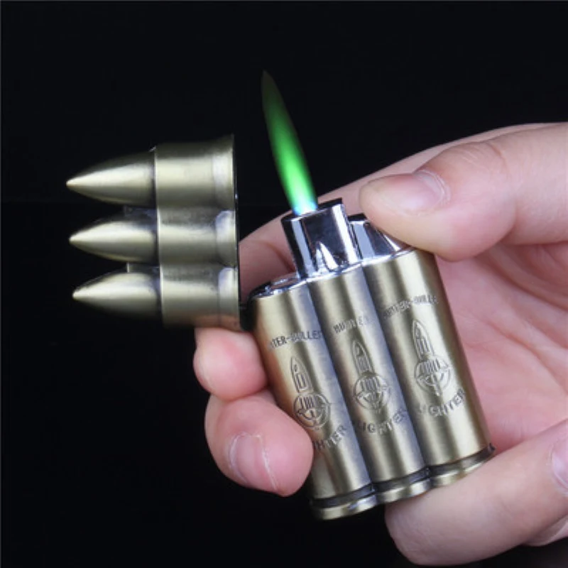 

Mini Metal Lighters Bullet Shape Gas Inflatable Cigarette Flame Lighter Windproof Novelty Gadget Military Addictive For Mens