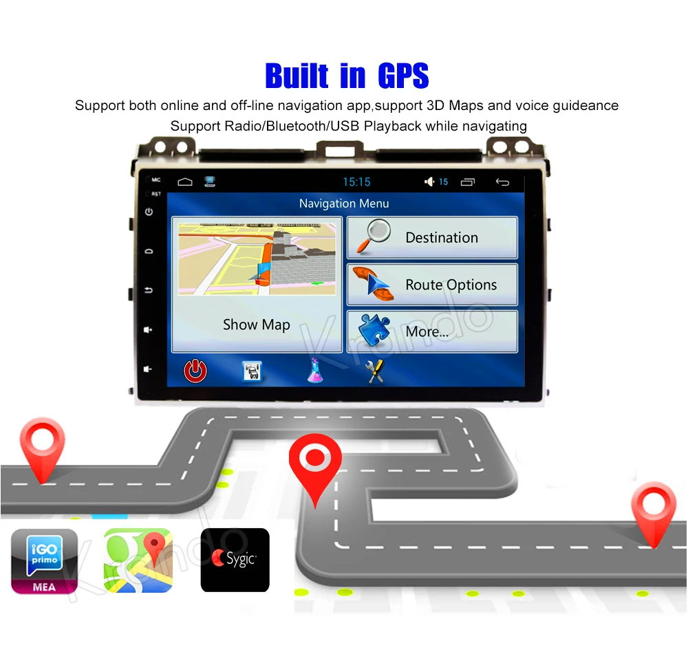 Flash Deal Krando Android 8.1 9" IPS Full touch big screen car Multimedia player for TOYOTA PRADO 120 2002-2009 audio player gps BT wifi 2