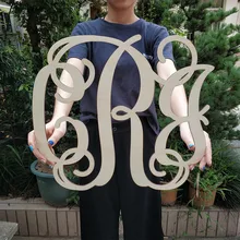 Индивидуальные, деревянные волнистая монограмма пользовательские деревянные монограммой свадебный подарок Юбилей стены в комнате двери декор, фото, реквизит