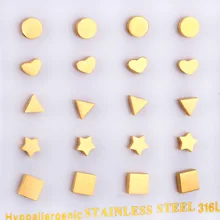 10 пар/карта смешанная модель серьги-гвоздики для женщин/подарок для девочек, размер 5 мм модные серьги