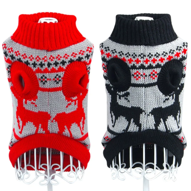 Одежда для собак с принтом, мягкий свитер для маленьких и средних собак, Рождественский костюм чихуахуа, одежда для щенков с капюшоном, 12y48S2