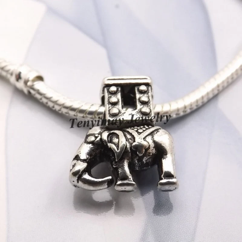 

Thailand Elephant Shape Antique Alloy Beads European Charm Beads For Snake Chain Bracelet LB824