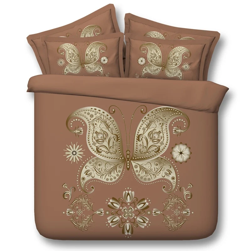 Beautiful butterfly 4/5pcs 3D Bedding Sets modal Comforter ...