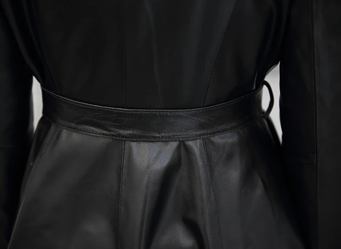 Женское пальто из искусственной кожи, S-4XL, большие размеры, тонкий черный, красный, pu пальто 019, Новая Европейская и американская мода, длинная куртка из искусственной кожи LR335