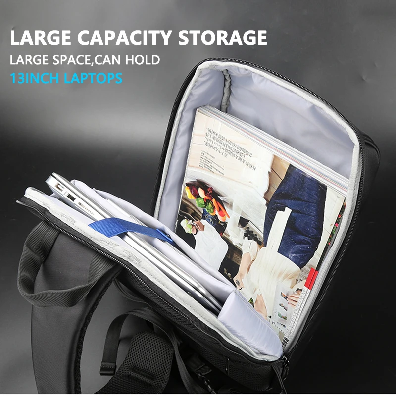  Multifunción Crossbody bolsas hombres USB carga 13 pulgadas Laptop pecho paquete viaje corto bolsa 