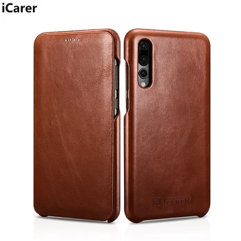 

XOOMZ For Huawei P20 Pro Case Cover Luxury Vintage Genuine Leather Hard Magnetic Protection Flip Phone Case for P20 Pro Cover