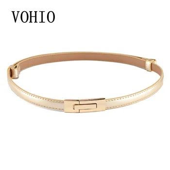

VOHIO White patent leather belt rectangles ladies dress skirt waist belt leather strap fashion cintos femininos free shipping