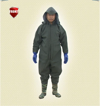 Man Women Waders Raincoat Rubber Material Fishing Breathable Wading Clothes with Gloves Waterproof Full Length Chest Waders