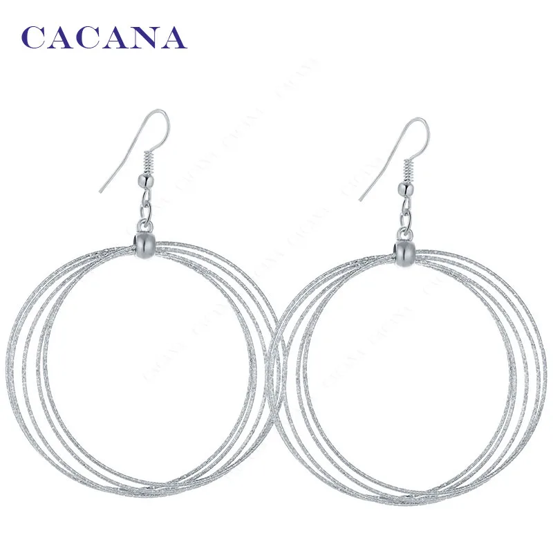 CACANA Dangle Long Earrings For Women Big Round Top Quality Bijouterie Hot Sale No.A552 A553