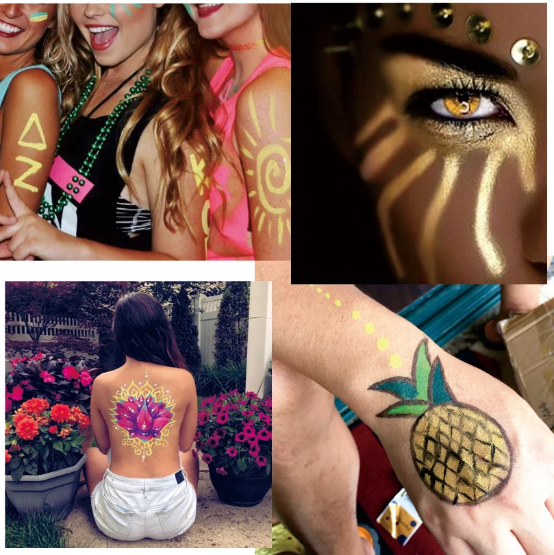 Metallic Golden 30g/pc Water Based Face And Body Paint Pigment Great Use in Festival Party Fancy Dress Beauty Makeup Tool 5