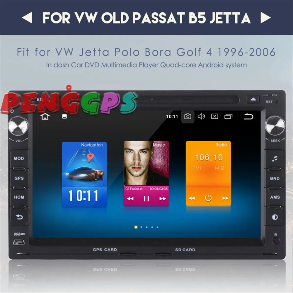 2 DIN Android 8 0 7 1 автомобилей Радио dvd плеер автомобиля для Volkswagen VW Jetta Polo Бора Гольф 4