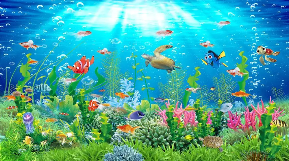 

Underwater World custom photo 3d curtains for living room bedroom kids room curtains girls