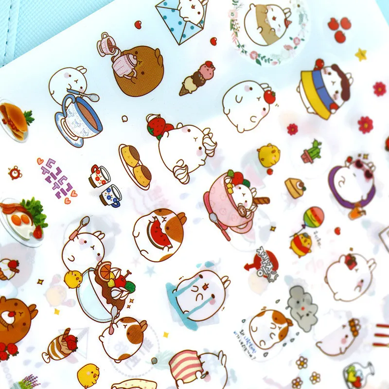 6 sheetspack molang fat rabbit kawaii things koren style