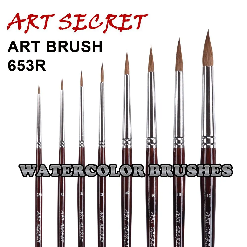 high quality paint art brushes pure kolinsky hair watercolor brush 653R