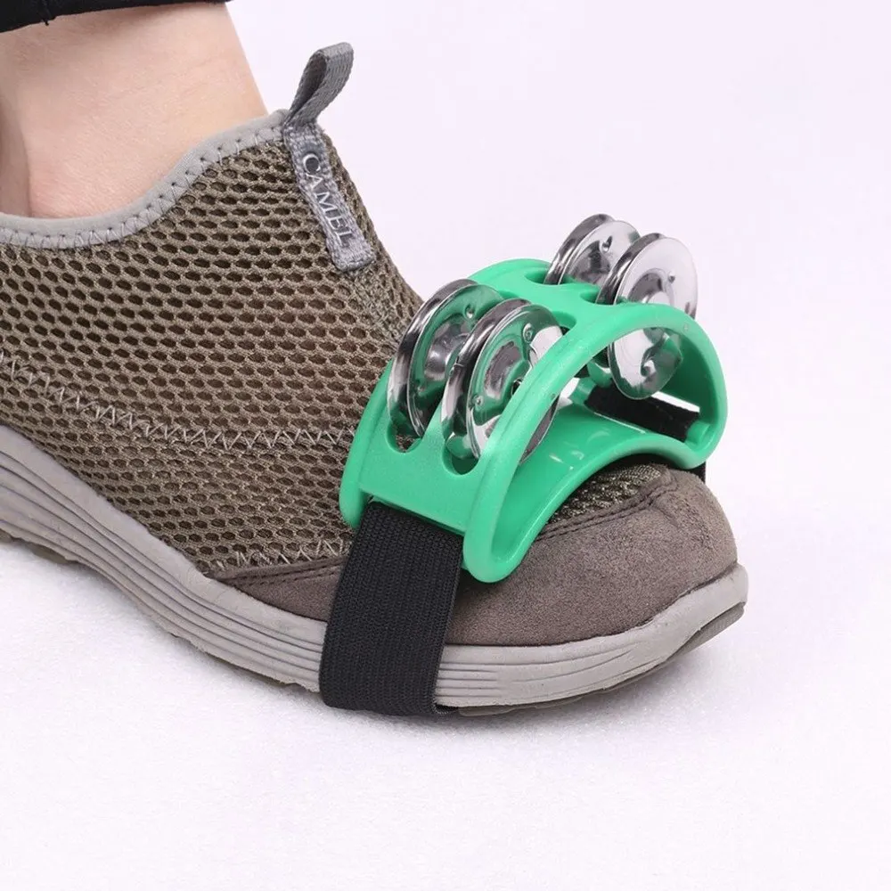 

Compact Size Foot Tambourine Percussion Musical Instrument 2 Sets Metal Jingle Bell Best Music Instrument Gift Drop Shipping