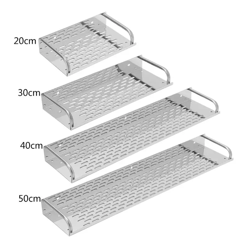

Stainless Steel Kitchen Bathroom Shelf Wall-mounted Storage Rack Single Layer