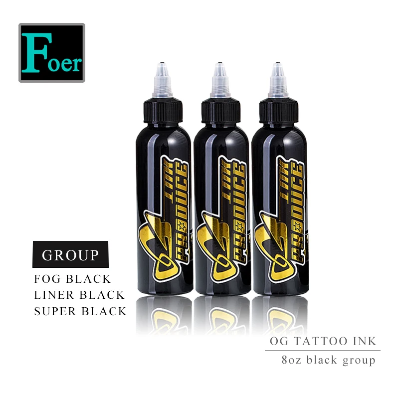 Og Tattoo Ink Set 8oz 250ml/bottle Black Ink Tattoo Permanent Makeup Microblading Pigment Dynamic Materials For Tattoo Color