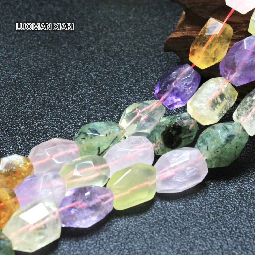 Online LUOMAN XIARI Unregelmäßige Natürliche Gemischte Kristall Stein Perlen Für Schmuck Machen DIY Halskette Material über 15*20mm Strang 15  