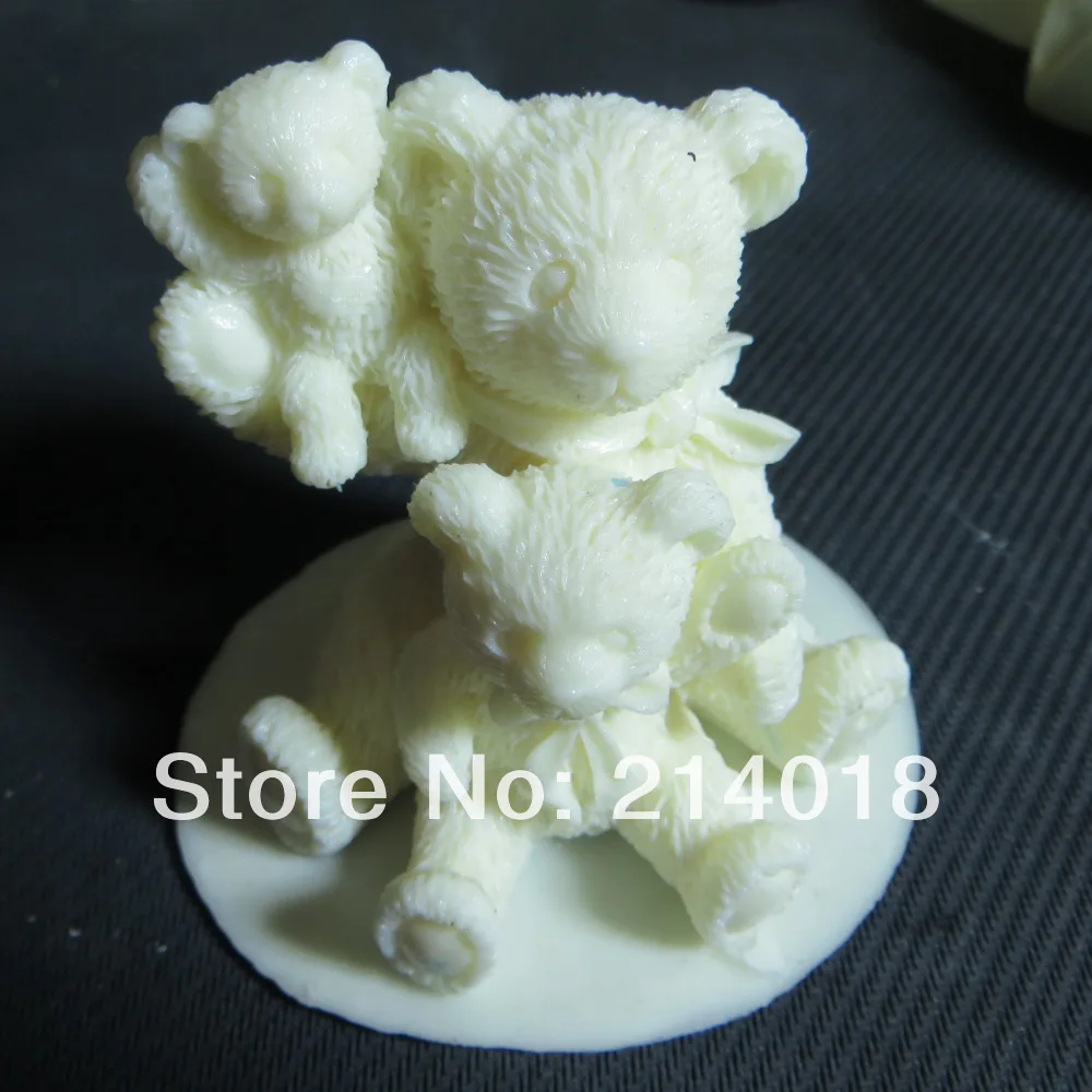 

family bear cute teddy fondant Cake decoration mold fondant mould silicone forms Handmade soap making mold aroma stone moulds