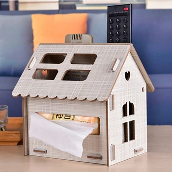 

Wooden Tissue Box Living Room Paper Storage Box Restaurant Napkin Tray Remote Control Storage Box