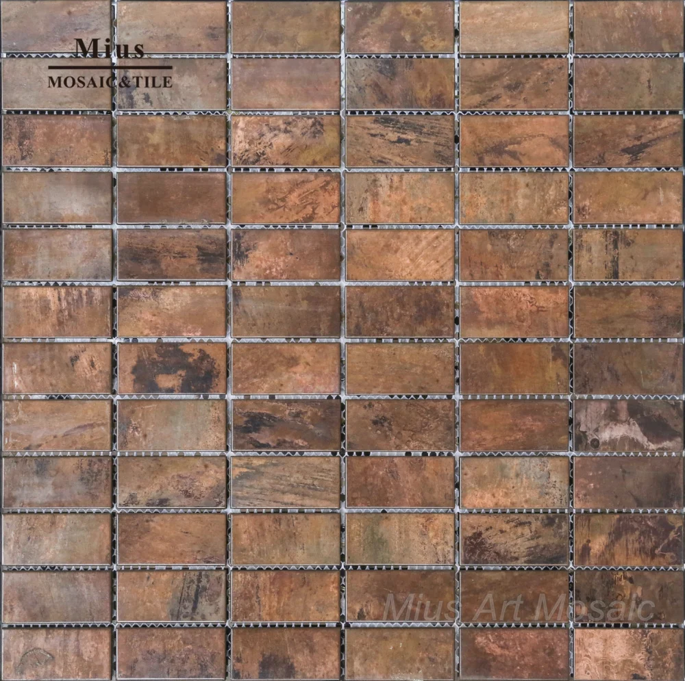 

Brick pattern copper metal mosaic tile for home decoration