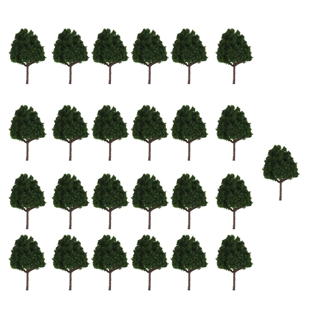 25PCS Dark Green Model Trees N Gauge Railroad Supplies Trains Layouts Scenery