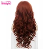 Imstyle – perruque Lace Front Wig synthétique rouge foncé, perruque longue et ondulée en Fiber résistante à la chaleur, perruques gingembre Cosplay pour femmes ► Photo 3/5