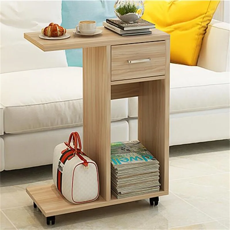 60x29x76 CM Moderna Mesa De Cabeceira De Madeira Mesa Lateral Sofá Sala de estar Armário De Armazenamento Com Gaveta Móvel & rodas