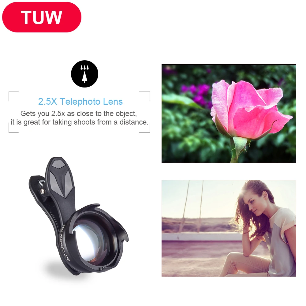 

APEXEL Professional phone Lens 70MM 2.5X HD SLR Telefon telescope lens bokeh Portrait for iPhone6S 7 Xiaomi Android smartphone