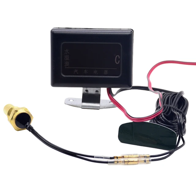 1 Pc 12 V 24 Univerzális Digitális Vízhőmérséklet -Mérőeszközök Az Autóhoz + -Érzékelő Fejdugó 10 Mm 14 16 17 21 - Image 2