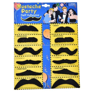 

12PCS Costume Party Halloween Fake Mustache Moustache Funny Beard Whisker Worldwide Kids Adult Gag Toys Novelty Toy Gifts