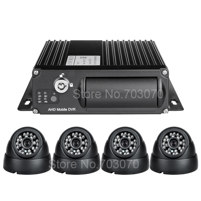 Linux System 4 Channel Video/Audio Input SD H.264 Real Time Remote Monitor 3G GPS Vehicle Car Camera AHD 1080 Mobile Dvr kits