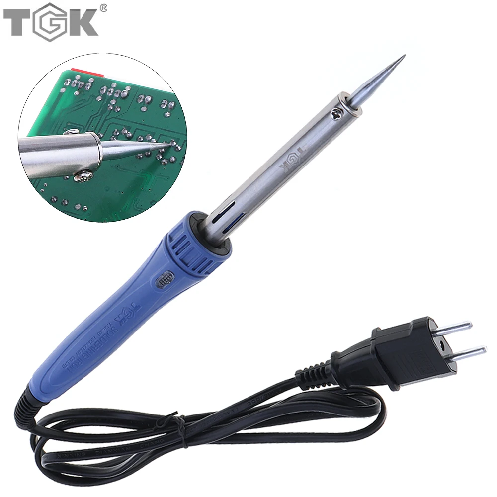 

220V 60W Lead-free Longevity Thermostat Electric Soldering Iron with Nickel Chrome Wire Core and Indicator Light for Welding