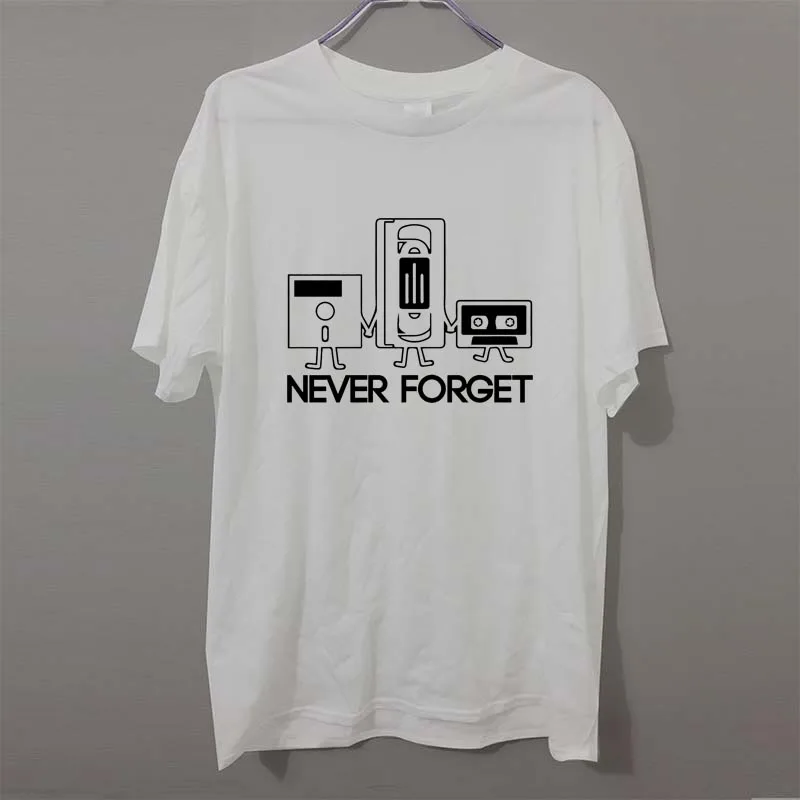 Модные новые мужские футболки с коротким рукавом, с принтом "Never Forget Floppy Disc кассета VHS Tech Geek", мужские майки, футболки