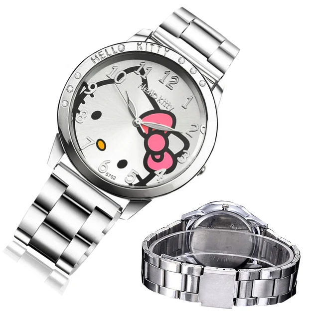 Cat Quartz Hello Kitty Watch Women Luxury Fashion Lady Girl Silver Stainless Ste Cat Quartz Hello Kitty Watch Women Luxury Fashion Lady Girl Silver Stainless Ste