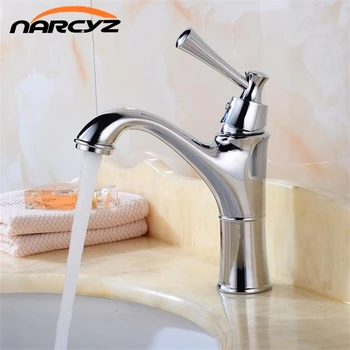 

Whole brass Chrome brass basin faucet art basin bathroom faucet hot and cold antique water tap deck mounted basin crane XT530