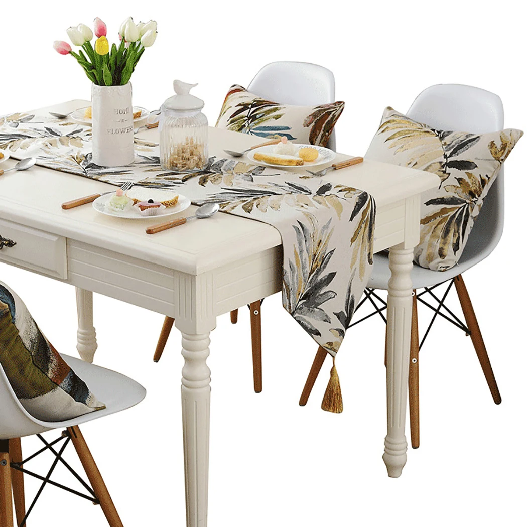 

Fashion Modern simple Rural Leaf Pattern Party Table Runner 32x180cm Dinner Table Runner For Home