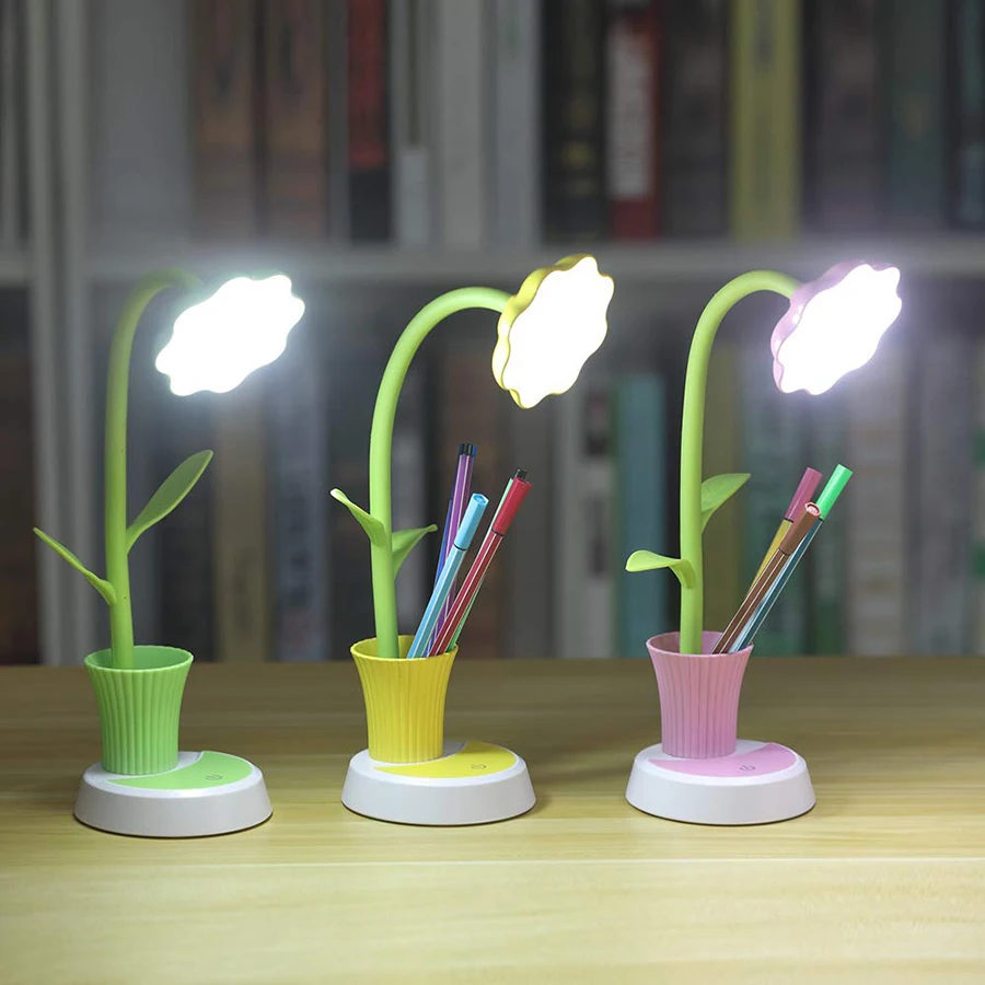 Детская лампа, светодиодный, настольная лампа, диммер, сенсорный, управляемый светильник, гибкий, USB, перезаряжаемый, для ухода за глазами, для детей, для изучения