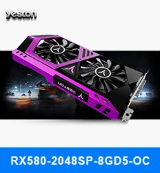 Yeston Radeon RX 580 GPU 8 ГБ GDDR5 256bit игровой настольный компьютер ПК видеокарты Поддержка DVI-D/HDMI PCI-E X16 3,0