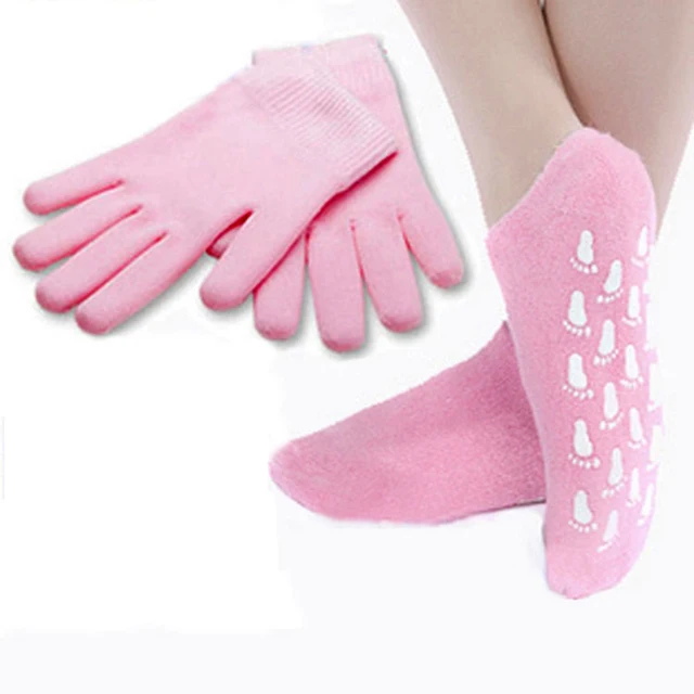 Reusable Silicone Gel Foot Socks Gloves Feet SPA Care Hand Mask