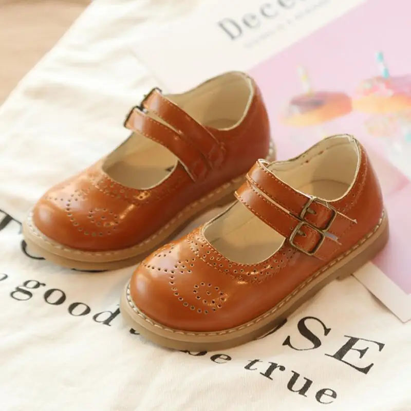 SKHEK New Summer Style Children Sandals for Girls Hollow Out soft Leather Princess Shoes Kids Beach Sandals Baby Toddler Shoes