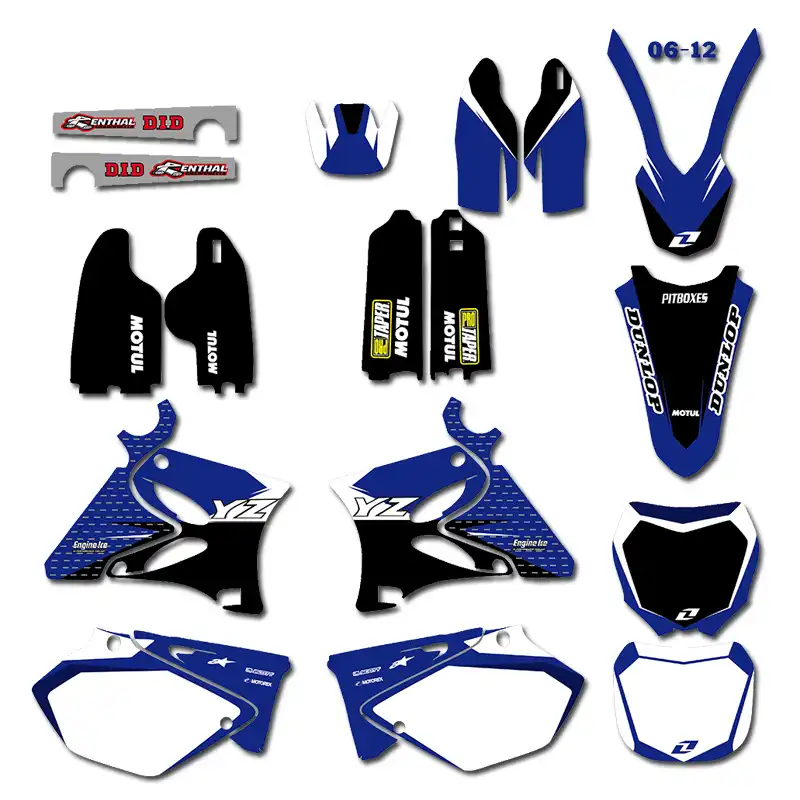Графика Фоны наклейка Стикеры комплект для Yamaha YZ125 YZ250 YZ 125 250 2002-2012 2011 2010 2009 2008 2007 2006 2005 2004 2003 - изображение