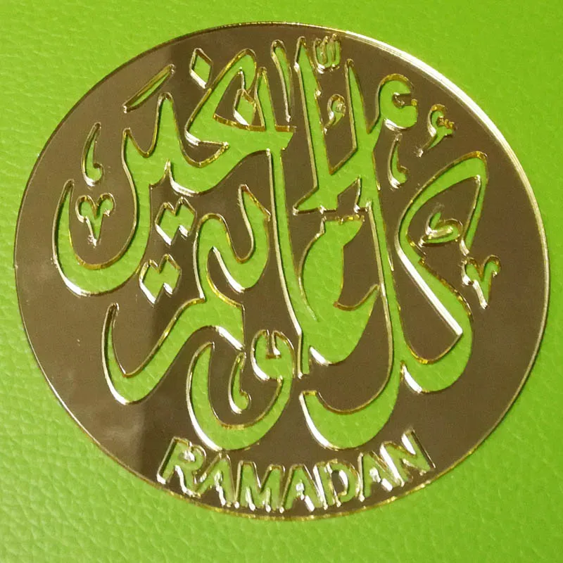 10 шт., 3 цвета, 3,5 дюйма, акриловые, арабские, EID Mubarak и Ramadan Kareem Coaster для Eid al-Fitr, вечерние, декоративные коврики - Цвет: Mirror Gold Ramadan