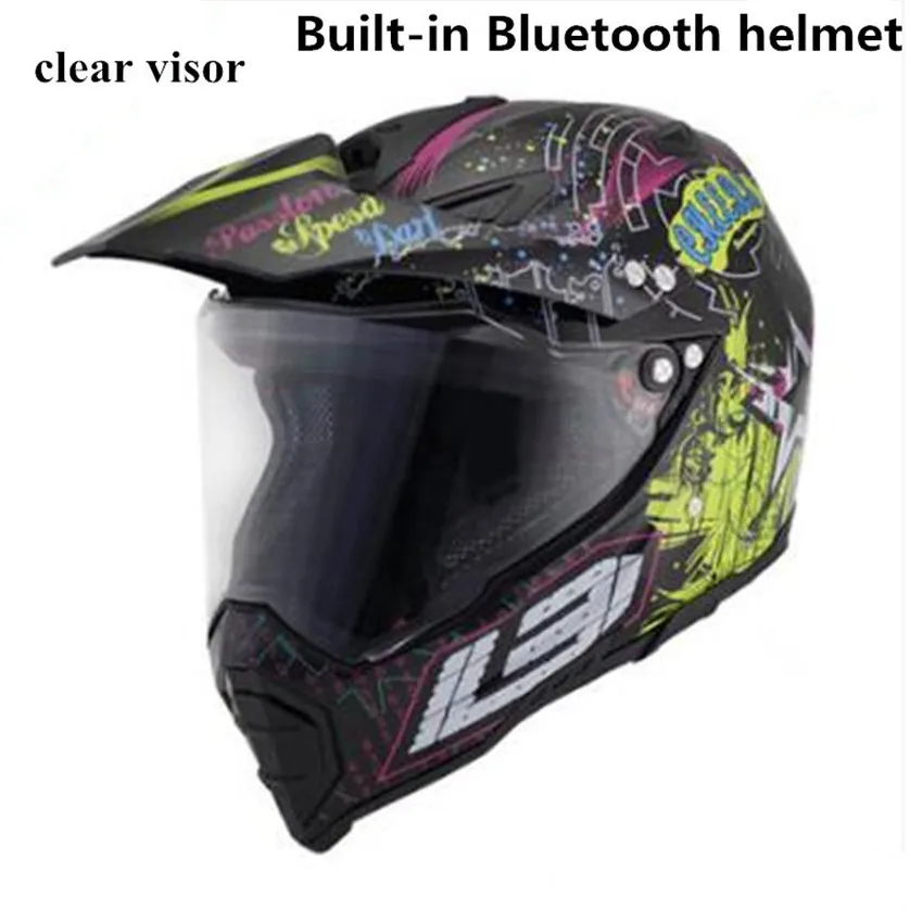 Новые Bluetooth шлемы для мотокросса, Мужские шлемы для мотокросса, шлемы для мотокросса, шлемы для мотокросса - Цвет: Bluetooth helme