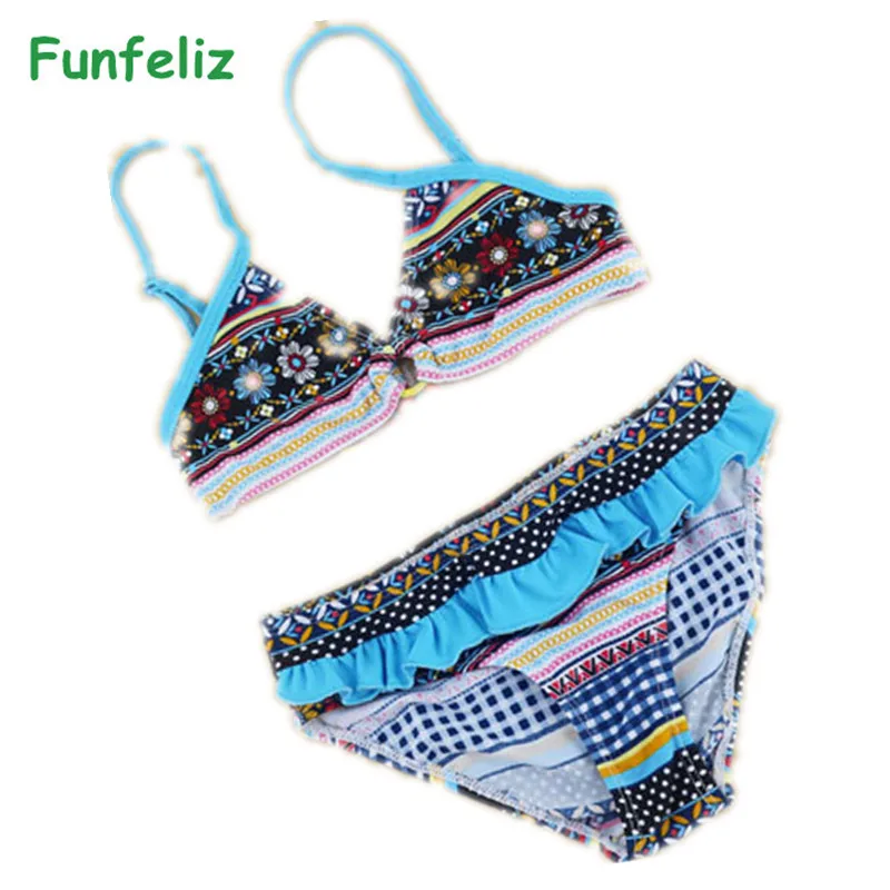 

Swimsuit for girls biquini infantil menina Girls Swimwear Cute girl bikini kids two pieces bathing suits for children 6-16T