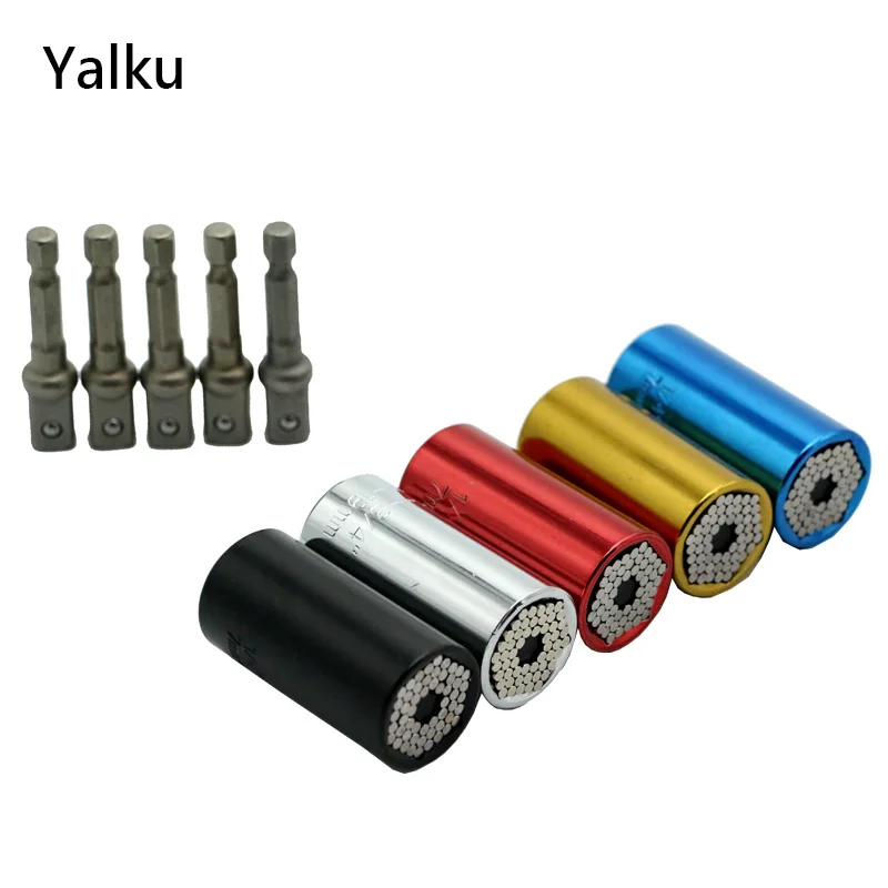 

Yalku Universal Torque Wrench Head Set Socket Sleeve Spanner 7-19mm Power Drill Ratchet Universal Socket Multi Hand Tools