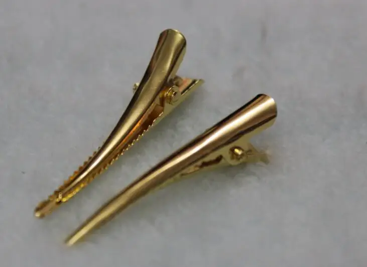 

100pc/lot 40mm Gold Hair Clips Silver Lot Crocodile Alligator Bow Blank