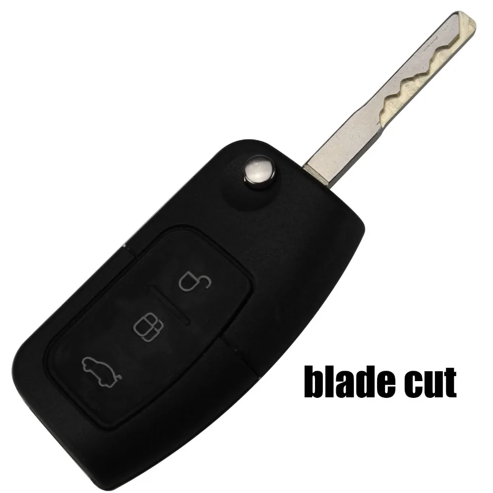 

jingyuqin blade cut 3 Buttons Uncut Blank Car Key Shell Styling Remote Fob Cover For Ford Focus Fiesta C Max Ka