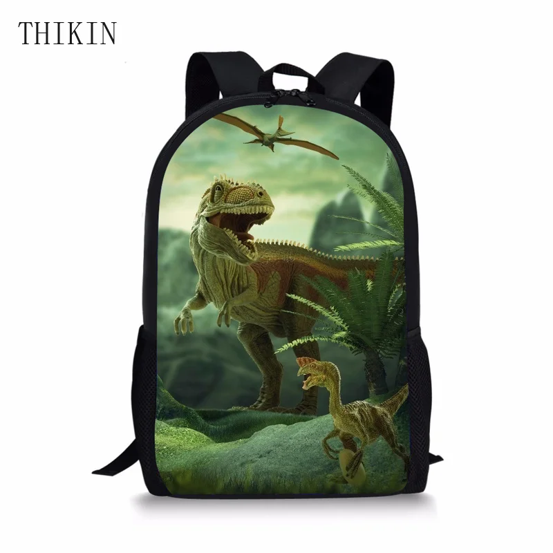 

THIKIN 3D Cool Jurassic World Dinosaur Printing School Bag for Teenager Boys Book Bag Students Backpacks Kids Mochila Infantil